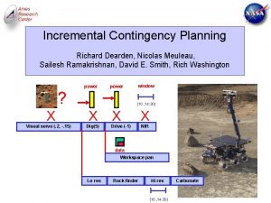 Ames Research Center Incremental Contingency Planning Richard Dearden