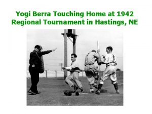 Yogi Berra Touching Home at 1942 Regional Tournament
