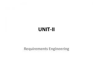 UNITII Requirements Engineering Syllabus v ELICITING REQUIREMENTS v