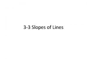 3 3 Slopes of Lines CCSS Content Standards