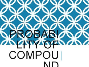 PROBABI LITY OF COMPOU COMPOUND EVENTS Made up