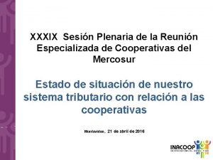 XXXIX Sesin Plenaria de la Reunin Especializada de