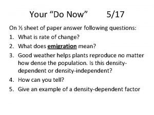 Your Do Now 517 On sheet of paper