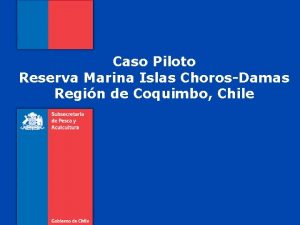 Caso Piloto Reserva Marina Islas ChorosDamas Regin de