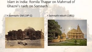 Islam in India Romila Thapar on Mahmud of