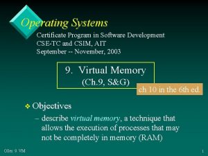 Operating Systems Certificate Program in Software Development CSETC