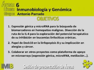 6 Inmunobiologa y Genmica Antonio Parrado 1 Expresin