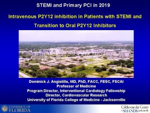 STEMI and Primary PCI in 2019 Intravenous P