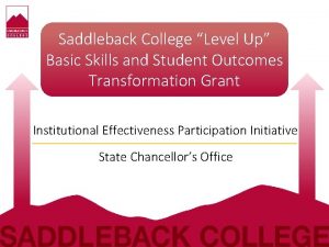 Saddleback College Level Up Basic Skills and Student