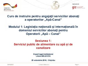 Implementat de Curs de instruire pentru angajaii serviciilor