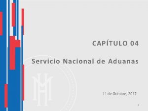 CAPTULO 04 Servicio Nacional de Aduanas 11 de