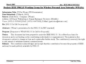 March 2003 doc IEEE 802 15 03151 r