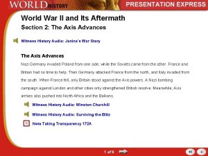 World War II and Its Aftermath Section 2
