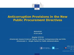 Anticorruption Provisions in the New Public Procurement Directives