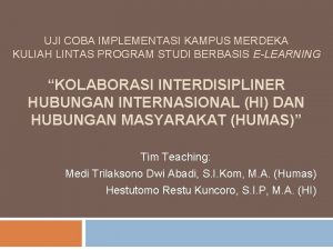 UJI COBA IMPLEMENTASI KAMPUS MERDEKA KULIAH LINTAS PROGRAM