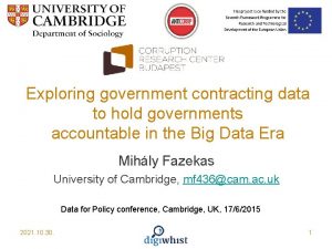Exploring government contracting data to hold governments accountable