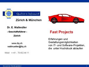 Zrich Mnchen Dr E Wallmller Geschftsfhrer Fast Projects