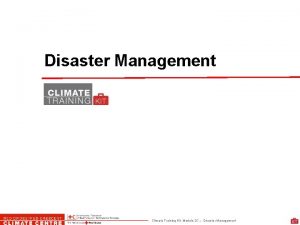 Disaster Management Climate Training Kit Module 2 C