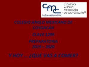 COLEGIO ANGLO MEXICANO DE COYOACN CLAVE 1299 PREPARATORIA