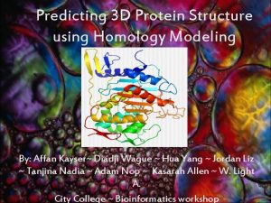 Predicting 3 D Protein Structure using Homology Modeling