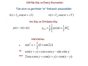 SSHde G ve Enerji Kavramlar Tm akm ve