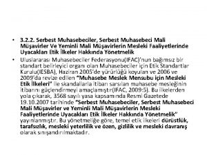 3 2 2 Serbest Muhasebeciler Serbest Muhasebeci Mali