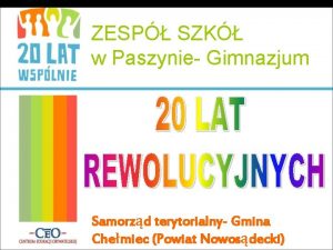 ZESP SZK w Paszynie Gimnazjum Samorzd terytorialny Gmina