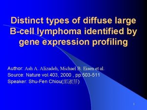 Distinct types of diffuse large Bcell lymphoma identified