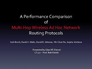 A Performance Comparison of MultiHop Wireless Ad Hoc