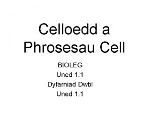 Celloedd a Phrosesau Cell BIOLEG Uned 1 1