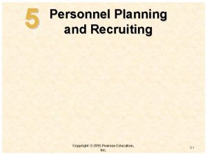 5 Personnel Planning and Recruiting 4 Copyright 2015