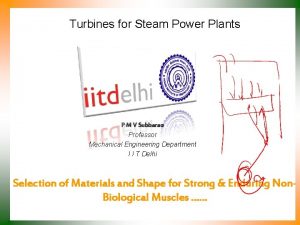 Turbines for Steam Power Plants P M V