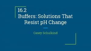 16 2 Buffers Solutions That Resist p H