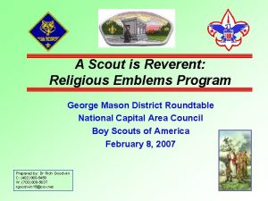 A Scout is Reverent Religious Emblems Program George