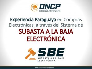 Experiencia Paraguaya en Compras Electrnicas a travs del