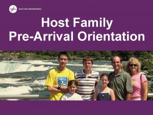 Host Family PreArrival Orientation Welcome Agenda Session 1