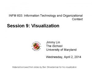 INFM 603 Information Technology and Organizational Context Session