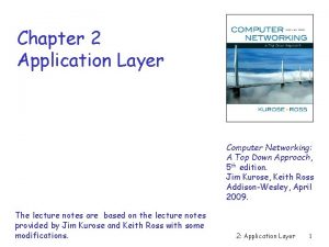 Chapter 2 Application Layer Computer Networking A Top