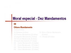 Moral especial Dez Mandamentos 08 Oitavo Mandamento Aulas