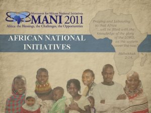 AFRICAN NATIONAL INITIATIVES Preview ANI National Mobilization Strategy