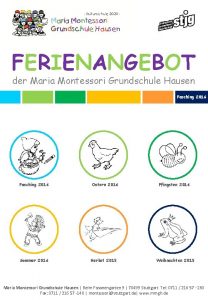 FERIENANGEBOT der Maria Montessori Grundschule Hausen Fasching 2016