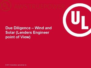 Due Diligence Wind and Solar Lenders Engineer point