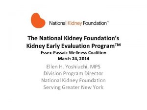 The National Kidney Foundations Kidney Early Evaluation Program