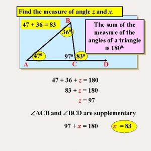 Find the measure of angle z and x