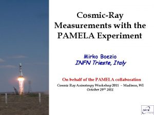 CosmicRay Measurements with the PAMELA Experiment Mirko Boezio