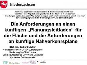 Workshop des Niederschsischen Wirtschaftsministeriums zum Thema Mobilitts und