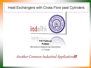 Heat Exchangers with Cross Flow past Cylinders P