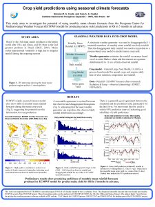 Crop yield predictions using seasonal climate forecasts Simone