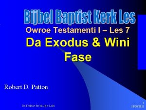 Owroe Testamenti I Les 7 Da Exodus Wini