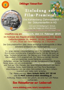 Dblinger HeimatKrei Einladung zur FilmPremiere Die KahlenbergZahnradbahn der